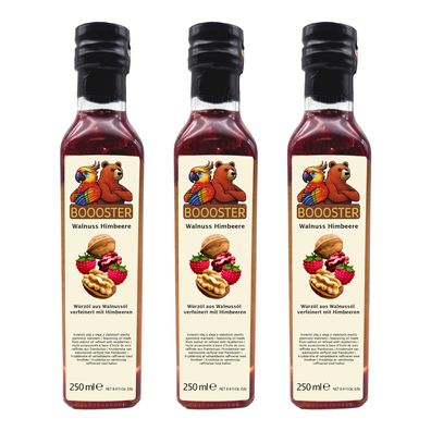 Apsu Boooster Walnuss Himbeere Würz-Öl 3x 250ml Walnussöl für Salate & Nachspeisen