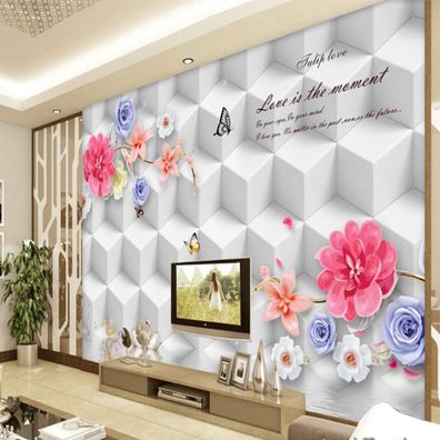3D Blumen Wandtapete - Modern Minimalistisch Elegant Wandbild 4679