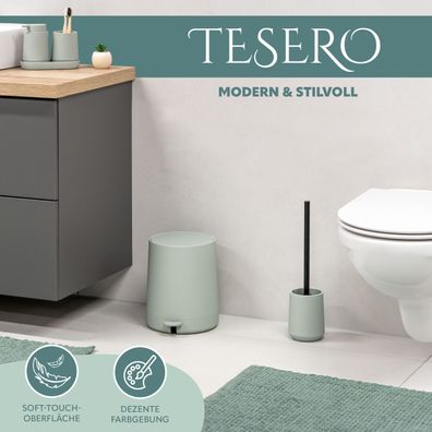 eluno WC-Garnitur TESERO inkl. 1x Ersatzbürstenkopf, aus Kunststoff