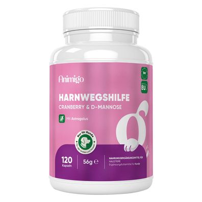 Animigo Harnwegshilfe für Hunde - 120 Kapseln für Haustiere - 2 Pack