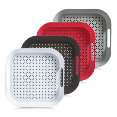 Zeller Present Tablett m. Anti-Rutsch-Belag, Kunststoff, sort