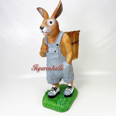 Osterhase Ostern groß Figur Statue Skulptur Kipe Außendekoration Ostern Deko Eie grau