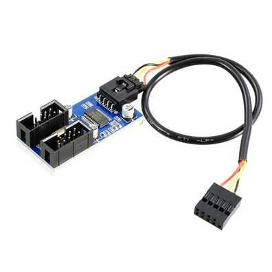 F71 USB 2.0 Hub intern Splitter 1x 9Pin zu 2x 9Pin Erweiterung Header um 4 Ports