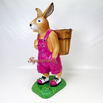 Osterhase Ostern groß Figur Statue Skulptur Kipe Außendekoration Ostern Deko Eie rosa