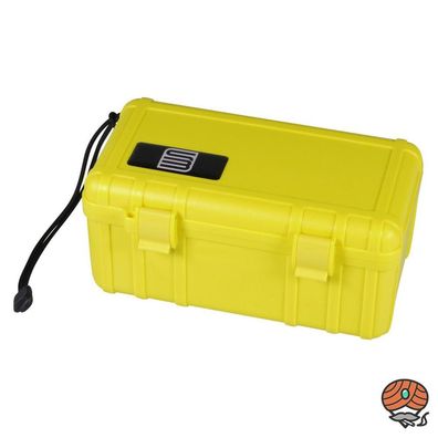 Cigar Case S3 Reise Humidor aus Acryl in gelb für 10-15 Zigarren