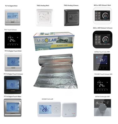 9m² Elektrische Fußbodenheizung 150W/m² elektro Bodenheizung ALU
