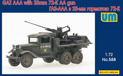Unimodels 1:72 UM588 Truck GAZ-AAA with 25mm 72-K AA gun - NEU