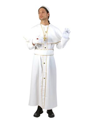 Kostüm Papst weiß - Größe: 56-58