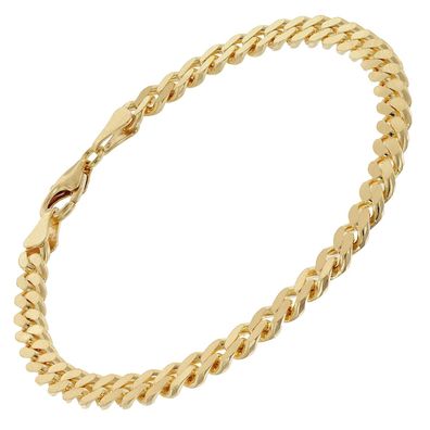 trendor Schmuck Herren-Armband 925 Silber Goldplattiert Panzerarmband 5,4 mm 21044