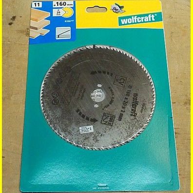 Wolfcraft 6268000 Kreissägeblatt - 160 x 20 x 2 mm / 100 Zähne