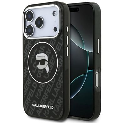 Hülle Karl Lagerfeld MagSafe iPhone 17 Pro Kunststoff schwarz transparent Logo