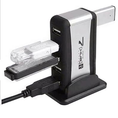 O19C 7 Ports USB Hub 2.0 mit Netzteil USB Verteiler mit Standfuß für PC Laptop