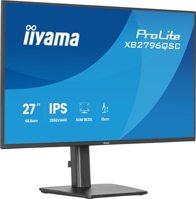 IIYAMA XB2796QSC-B1 68,58cm 27Zoll IPS-panel 2560x1440 15cm Height 4ms 350cd/m Speake