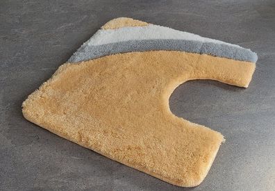 Cadiz Sandelholz WC-Vorleger 55x55 mit Ausschnitt Hochflor Luxus 20-30mm