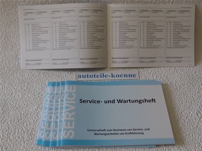 6x Universal Inspektion Serviceheft Wartungsheft Scheckheft Fiat geeignet