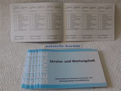 7x Universal Inspektion Serviceheft Wartungsheft Scheckheft Seat geeignet