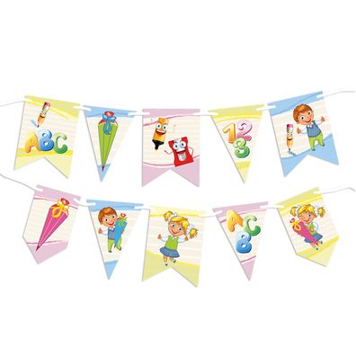 Girlande (2,60€/m) Schulfreunde Einschulung Schulstart Schulanfang*3m*
