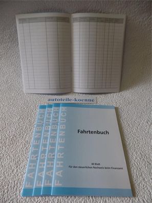 5x Fahrtenbuch DIN A5 hoch für je 418 Eintragungen Nachweis Finanzamt