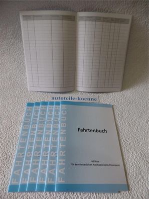 7x Fahrtenbuch DIN A5 hoch für je 418 Eintragungen Nachweis Finanzamt