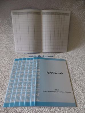 8x Fahrtenbuch DIN A5 hoch für je 418 Eintragungen Nachweis Finanzamt