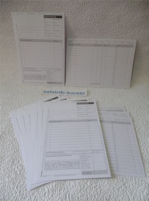 500 Stück DIN A5 Werkstattauftrag KFZ Reparatur Auftragskarten Arbeitskarten