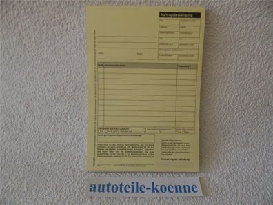 25 Satz DIN A5 KFZ Reparatur Auftragskarten Arbeitskarten selbstdurchschreibend