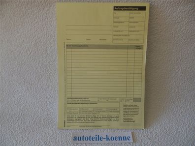 25 Satz DIN A4 KFZ Reparatur Auftragskarten Arbeitskarten selbstdurchschreibend