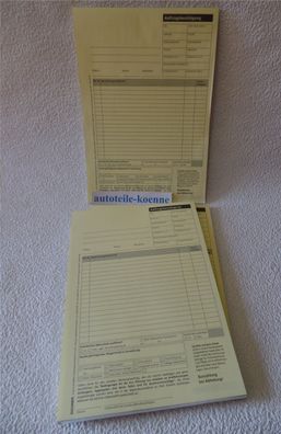 75 Satz DIN A4 KFZ Reparatur Auftragskarten Arbeitskarten selbstdurchschreibend