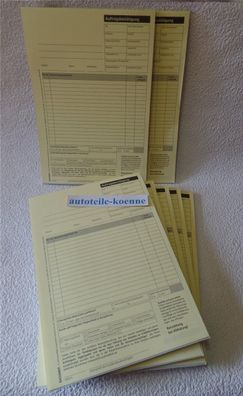 175 Satz DIN A4 KFZ Reparatur Auftragskarten Arbeitskarten selbstdurchschreibend