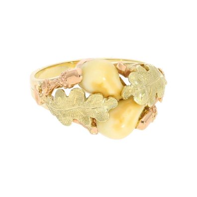 Grandlring Gold 585 Handarbeit Unikat Jagdschmuck Second Hand 25323818 getragen