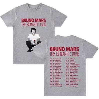 Bruno Mars 2026 The Romantic Tour T-Shirt, amerikanischer Sänger Bruno Mars, hochwert