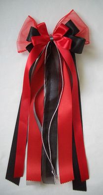 Schleife Schultüte Zuckertüte Schultütenschleife Einschulung rot-grau-schwarz