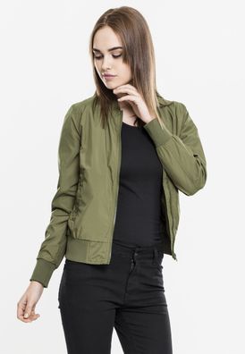 Urban Classics Damen Bomber Jacke Ladies Light Bomber Jacket Olive
