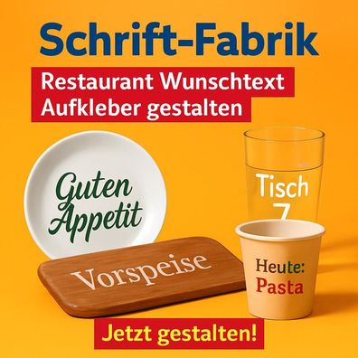 Restaurant Wunschtext Aufkleber Klebebuchstaben Beschriftung Klebefolie gestalten