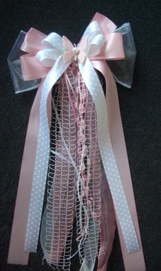 Schleife Schultüte Zuckertüte Schultütenschleife Einschulung rosa weiß&Schmetterling