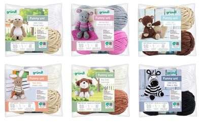 Gründl Häkelset Funny Uni, verschiedene Tiere zum Häkeln zur Auswahl
