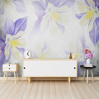 Moderne Blumen Wandtapete - Lilien Design, Elegant, Landhaus Stil 4693