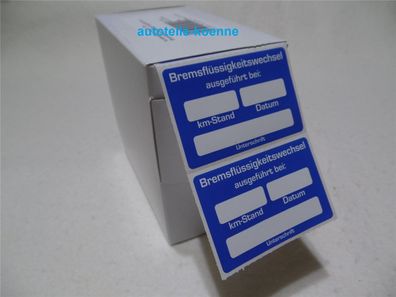 250x Bremsflüssigkeit Aufkleber in Spenderbox KD-Aufkleber