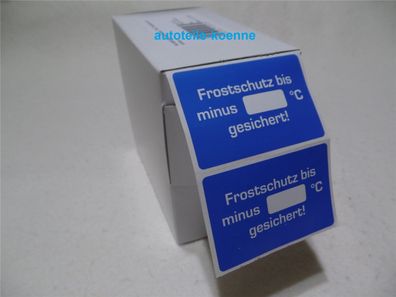 250x Frostschutz bis minus Kühlerfrostschutz Kühlwasser Serviceaufkleber