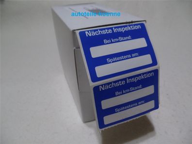 250x Nächste Inspektion Inspektionsaufkleber Kundendienst Serviceaufkleber