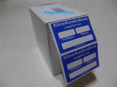 500x Klima Klimakundendienst Klimaservice "ausgeführt bei" Serviceaufkleber