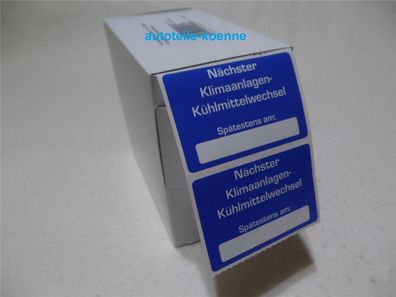 250x Klimaanlagen-Kühlmittelwechsel Aufkleber in Spenderbox KD-Aufkleber