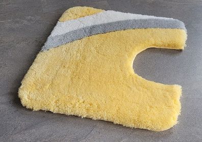 Cadiz Vanilla WC-Vorleger 55x55 mit Ausschnitt Hochflor Luxus 20-30mm