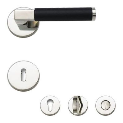 Drecoma Rosette glanznickel schwarz matt Drücker Bauhaus Türklinke