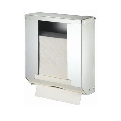 Papierhandtuchspender Serie Omikron II Alu elox./Kunst. weiß