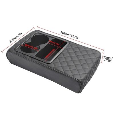Car Armrest Pillow with Memory Foam & Cup Holder Design, Universal Fit Console Cushi