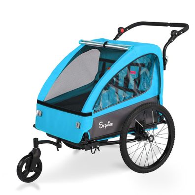 Sepnine BT920 Geräumiger, faltbarer Kinderfahrradanhänger und Kinderwagen 2 in 1