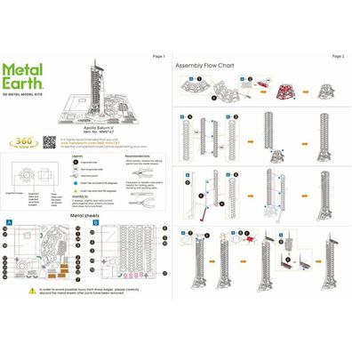METAL EARTH 3D-Puzzle Apollo Saturn V mit Rampe