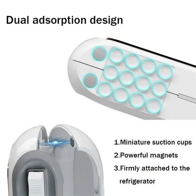 Magnetic Refillable Plastic Wrap Dispenser with Cutter, Tin/Aluminum Foil Cutter & F