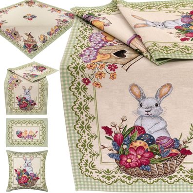 Ostern Gobelin Tischdecke Tischläufer Platzdeckchen Kissenbezug Osterdekoration Küken